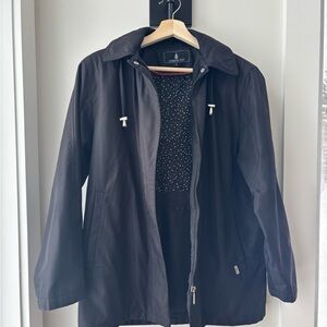 Women’s Black London Fog Jacket with Removable Hood